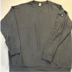 Alo Soho Pullover Womens Long Sleeve Crew Neck Logo Sweatshirt Black Size Small